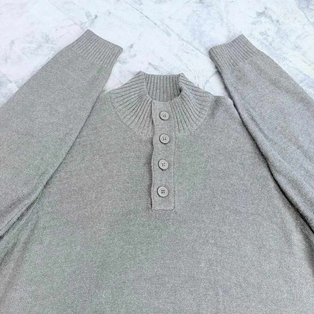 Bundle 2 Tricots St Raphael Mens Sweater Sherpa Lined 1/4 Button Mock Neck Sz XL - Picture 14 of 16